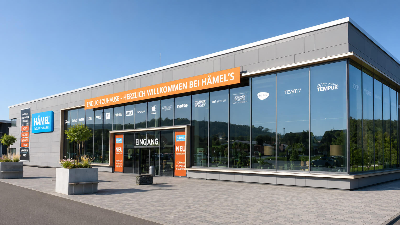 Außenansicht des Einrichtungshauses Hämel in Frielendorf