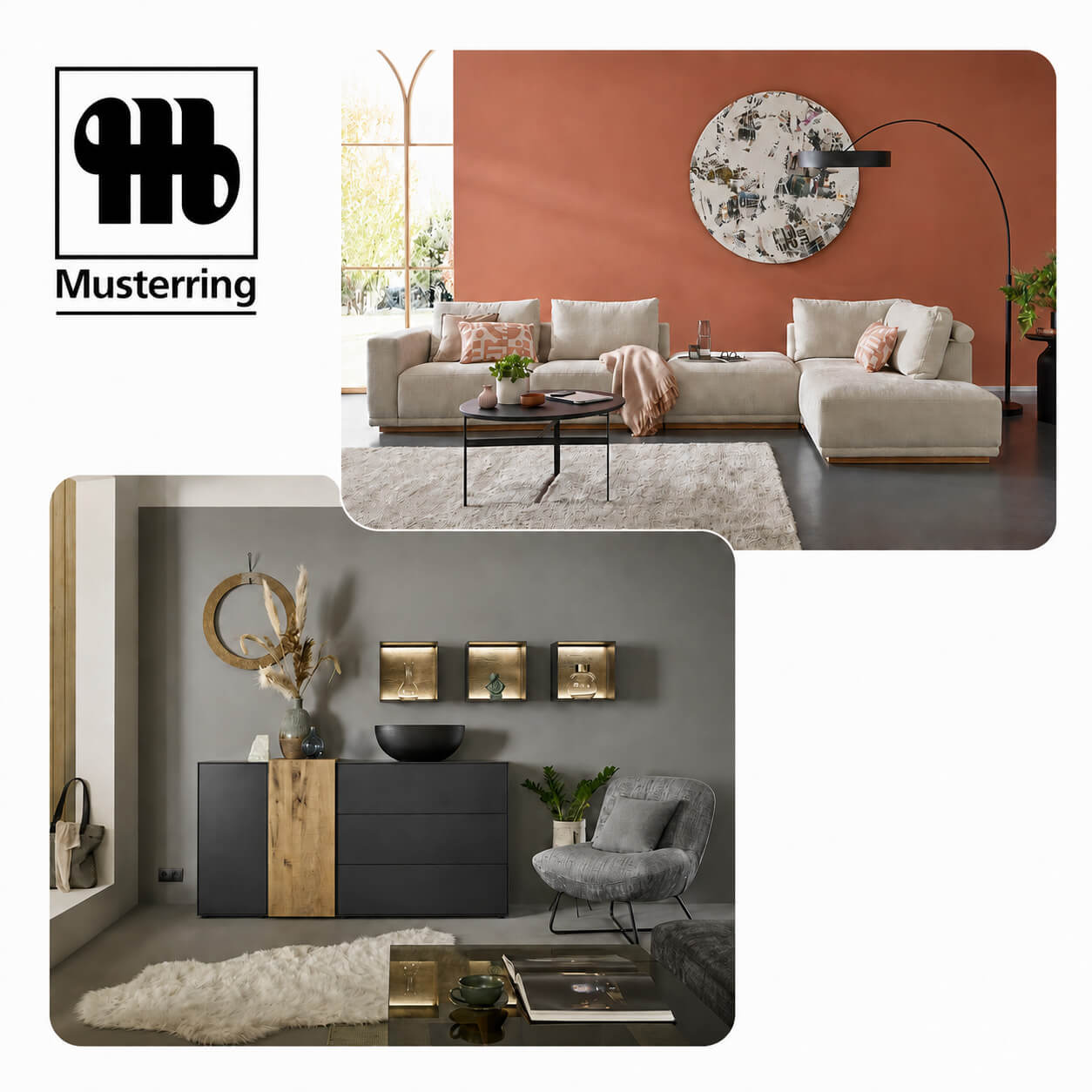 Musterring Sofa und Wohnm&ouml;bel in einem modern eingerichteten Wohnzimmer