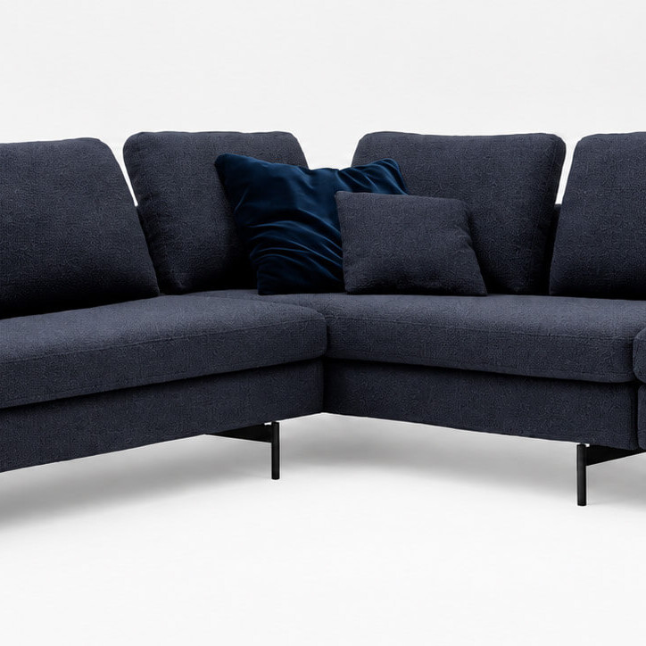 Dunkles Rolf Benz Ecksofa mit großzügiger Sitzfläche