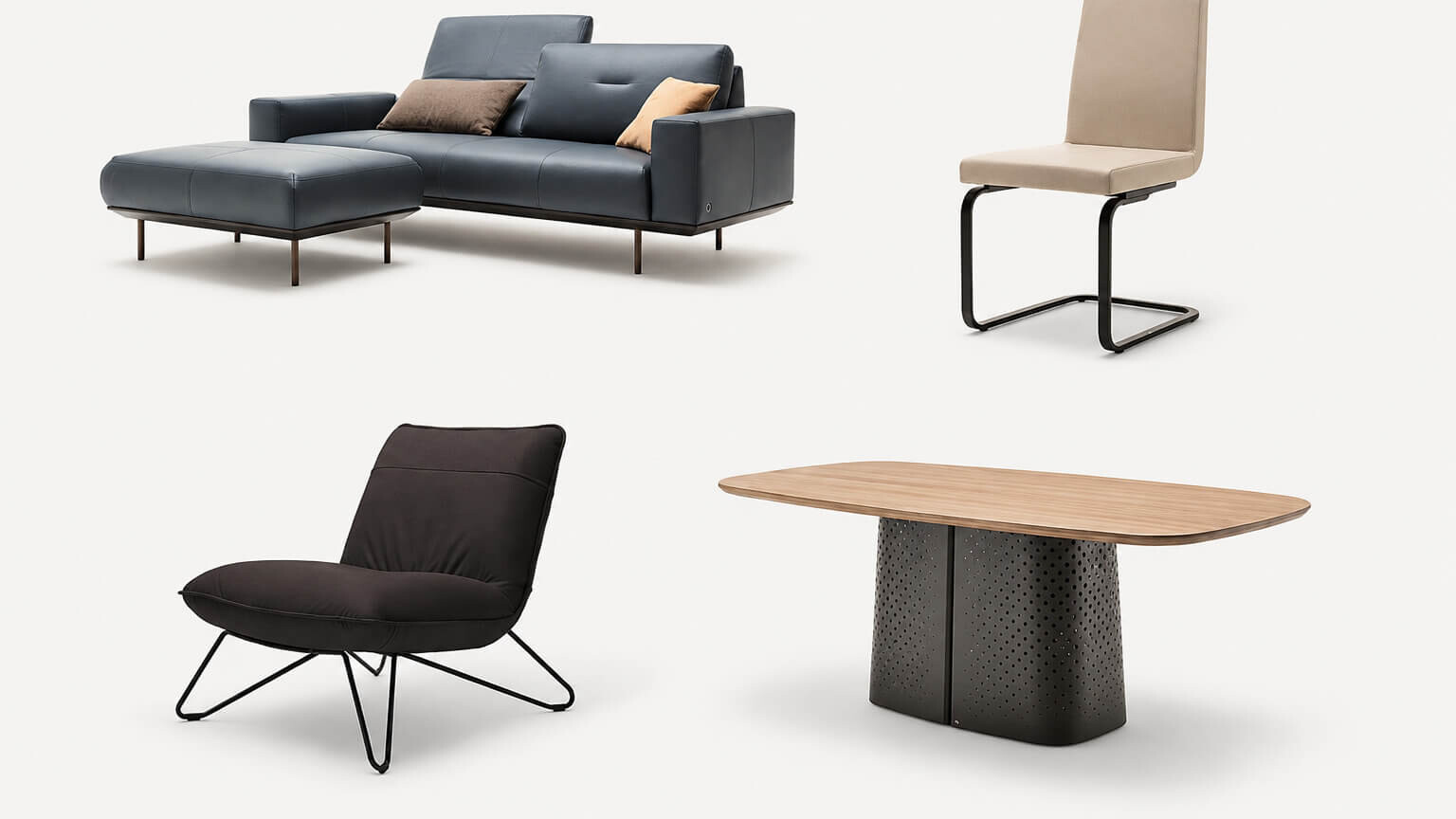 Sofa, Sessel und Tisch von Rolf Benz in modernem Design